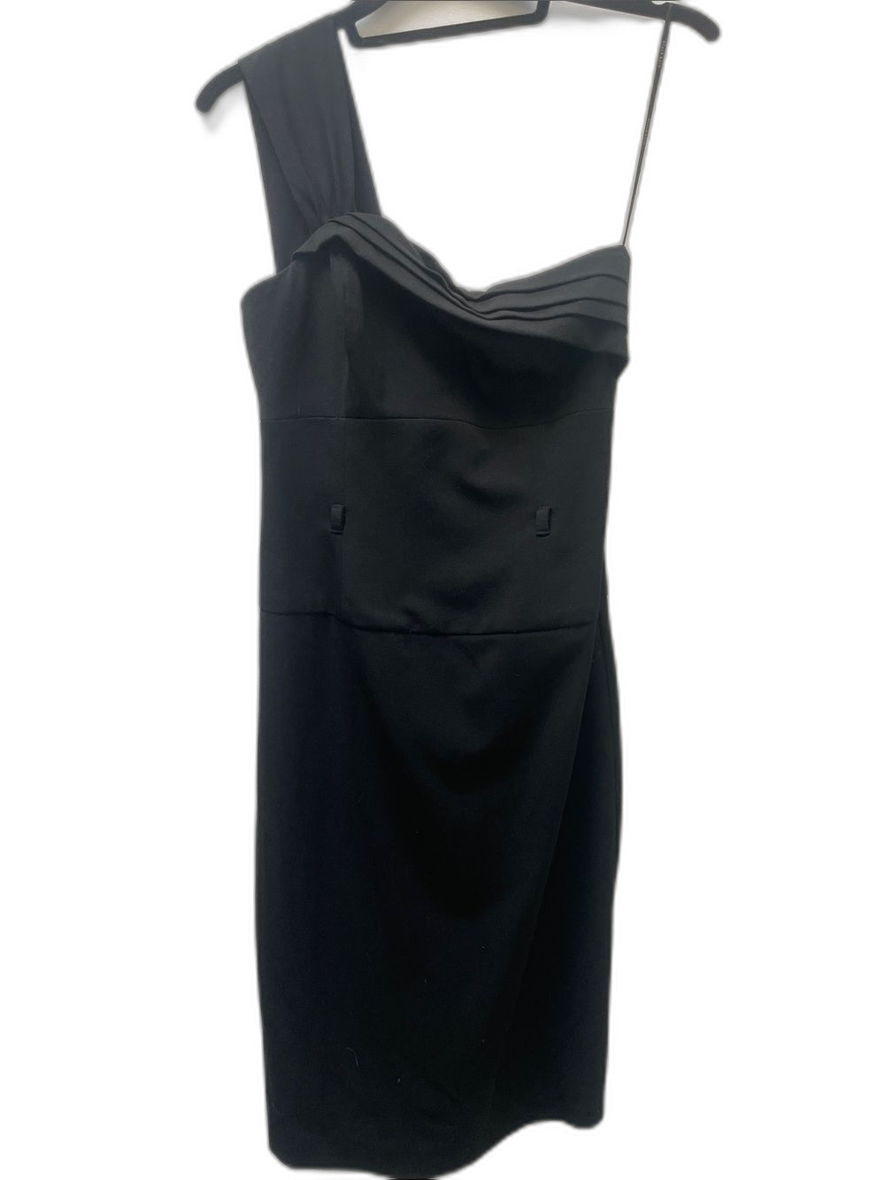 Black Halo One Shouldered Jackie O dress Size XS *missing belt*